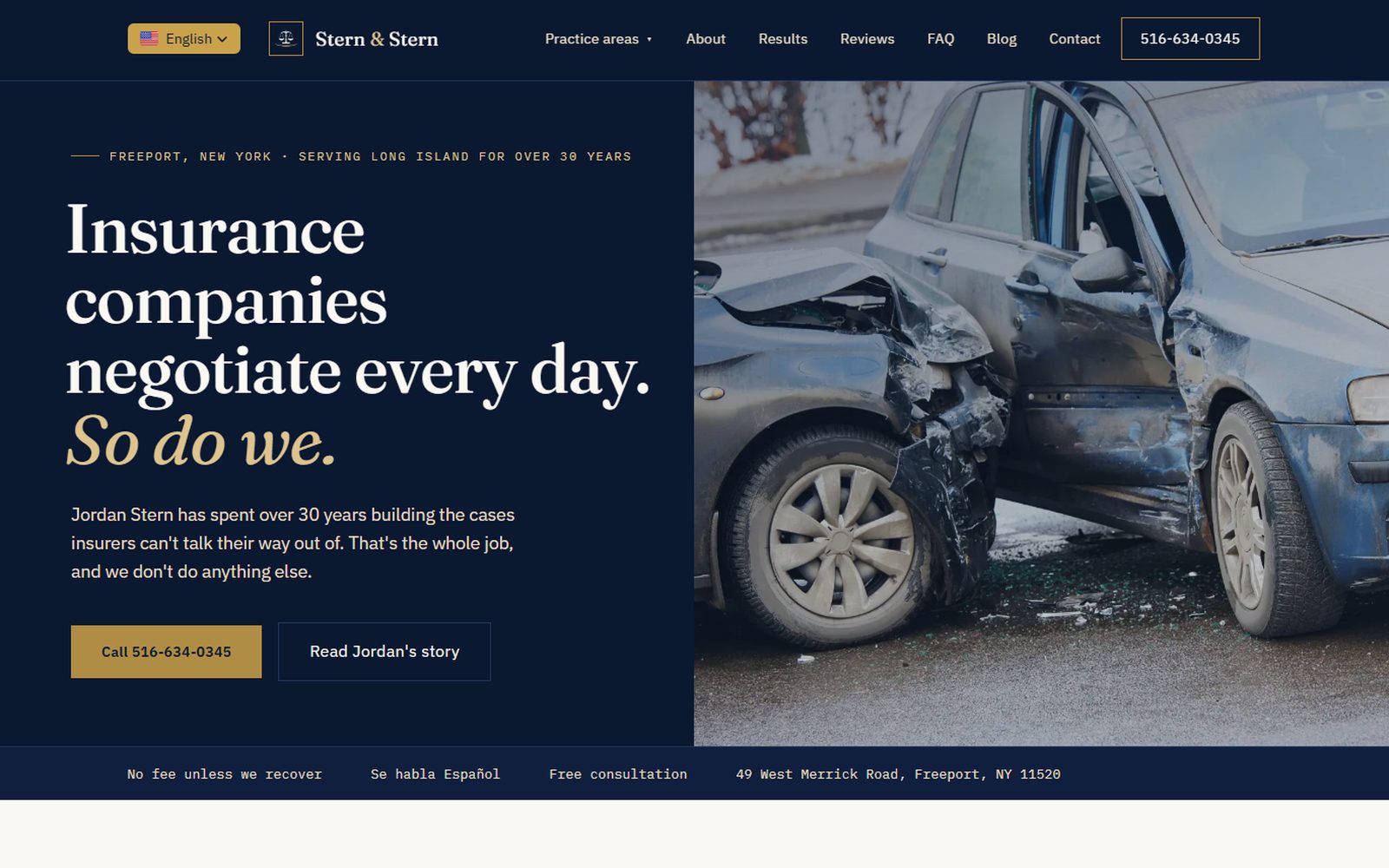 Stern & Stern Law Firm website